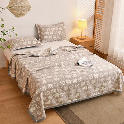 Cat Pattern Quilt Cover | 100% Organic Cotton | Gray, Full Size