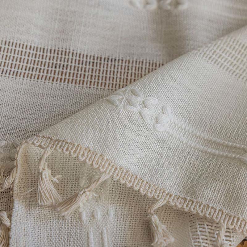 Bohemian Semi-Blackout Curtain | Soft Polyester with Tassels | 55"W x 63"-118"L