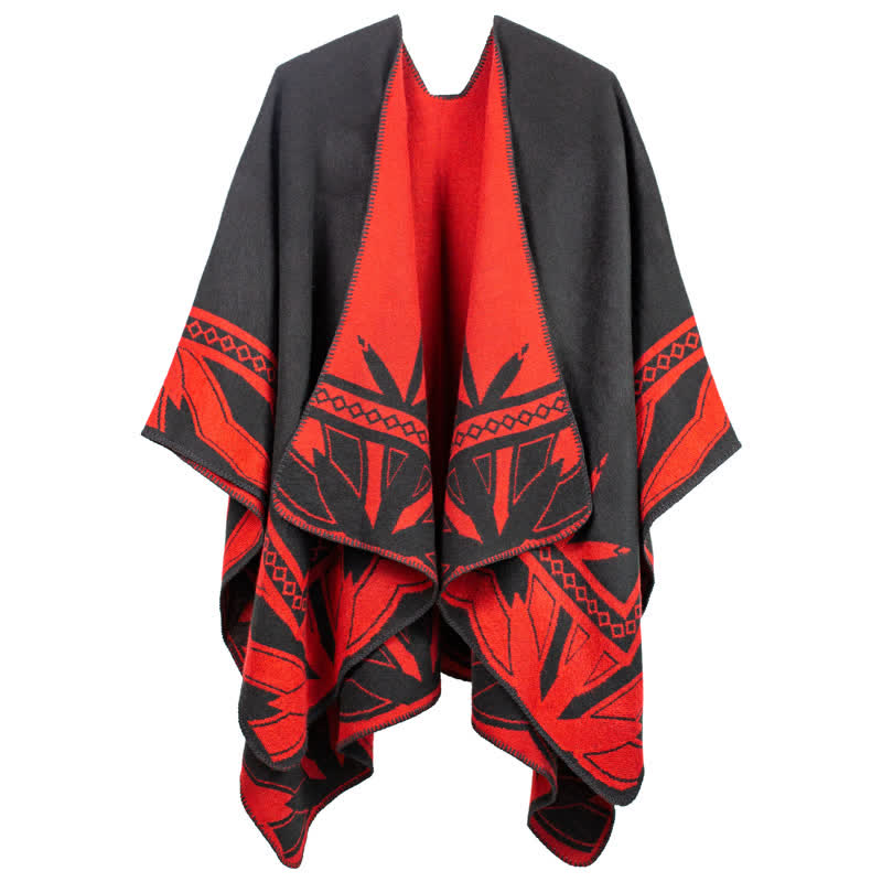 Acrylic Shawl Cape | Ultra-Soft Fabric | Retro Pattern