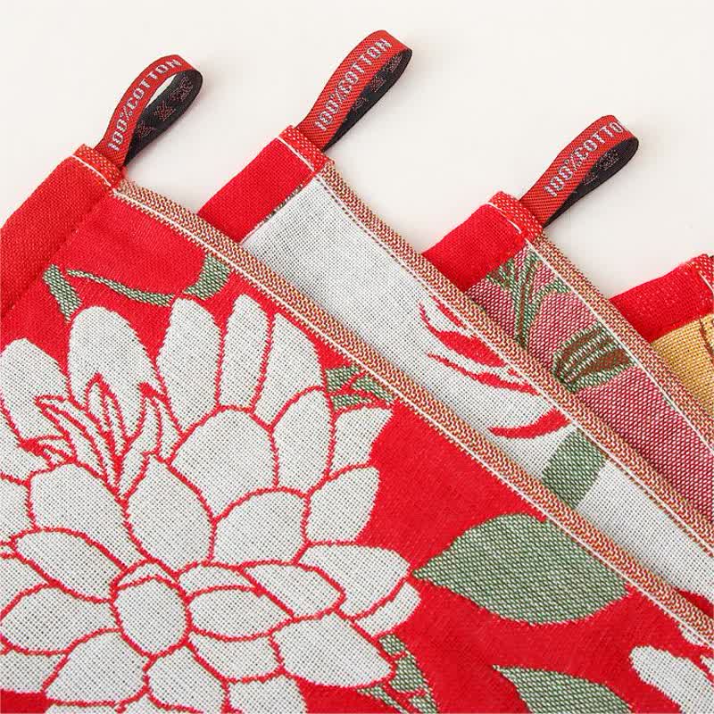 Hand Towels | Pure Cotton Floral Jacquard | Set of 2 or 4