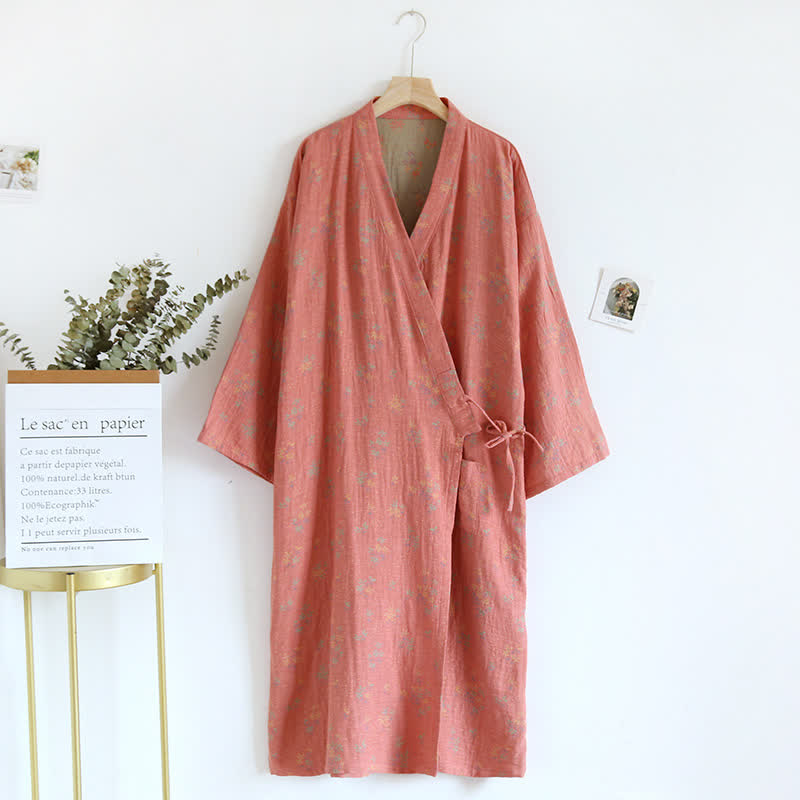 Cotton Bathrobe | Floral Design | Lightweight & Breathable