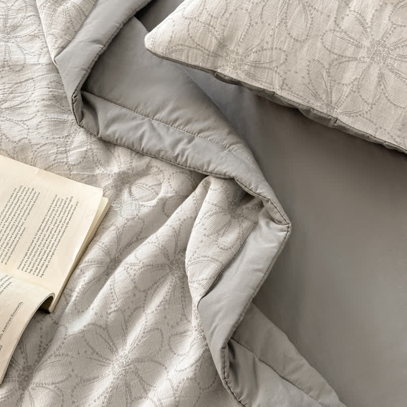 Jacquard Daisy Bedding Set | Cotton Gauze | 4 Pieces