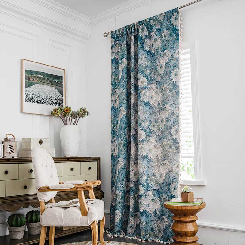 Boho Tassel Curtain | Cotton Blend | Semi-Blackout