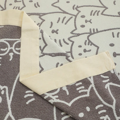 Cat Cotton Gauze Quilt | Hypoallergenic & Eco-Friendly | Full/Queen Size