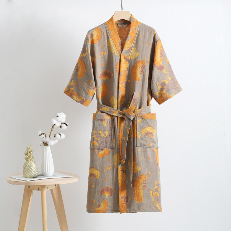 Unisex Bathrobe | Pure Cotton Yarn-Dyed Fabric | Breathable Design