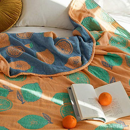 Lemon Pattern Reversible Quilt | 100% Organic Cotton | Full/Queen Size