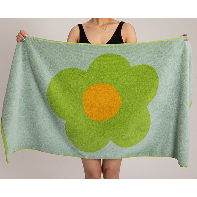 Flower Pattern Cotton Bath Towel | Breathable & Soft | 70cm x 140cm