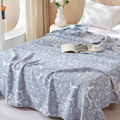 Cotton Quilt | 100% Organic Cotton | Full/Queen Size | Rose Print