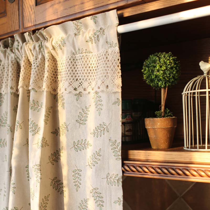 Cotton Linen Cabinet Curtain | Easy Install Rod Pocket | Machine Washable