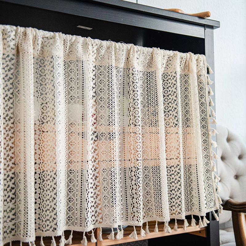 Lace Tier Curtain | Cotton Linen | 1 Piece