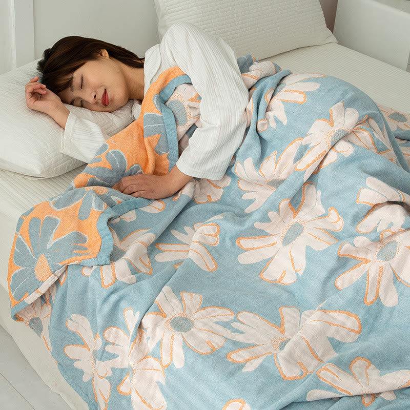 Daisy Printed Reversible Quilt | 100% Organic Cotton | Full/Queen Size
