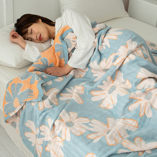 Daisy Printed Reversible Quilt | 100% Organic Cotton | Full/Queen Size