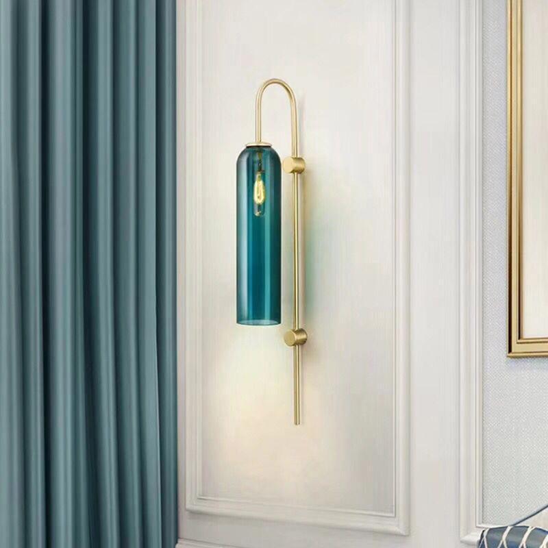 Glass Wall Lamp Set | Mouth-Blown Glass | 2-Pack Black & Gold