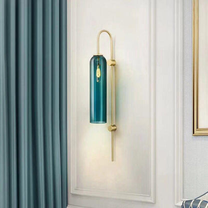 Glass Wall Lamp Set | Mouth-Blown Glass | 2-Pack Black & Gold