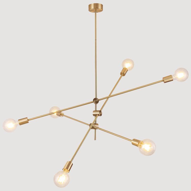 Mobile Chandelier | Patinated Brass & Opaline Glass | Black Finish