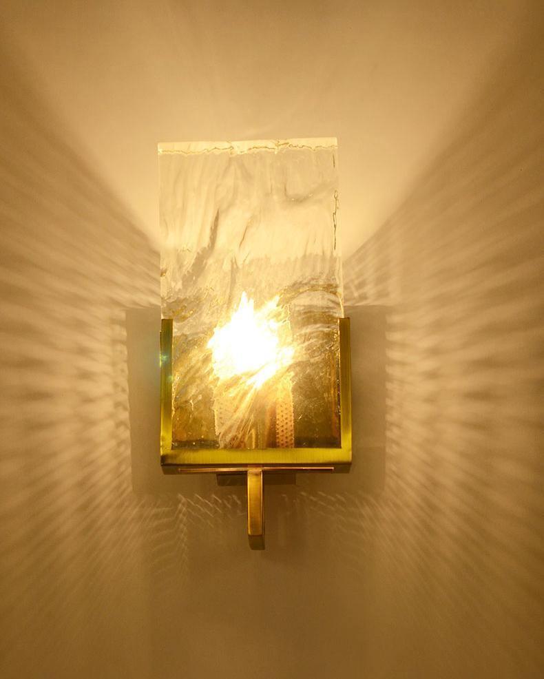 Ice Crystal Wall Lamp | Crystal Glass | Brass Finish