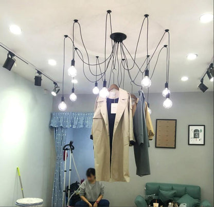 Spider Ceiling Chandelier | Metal | Adjustable Height, 5-15 Heads
