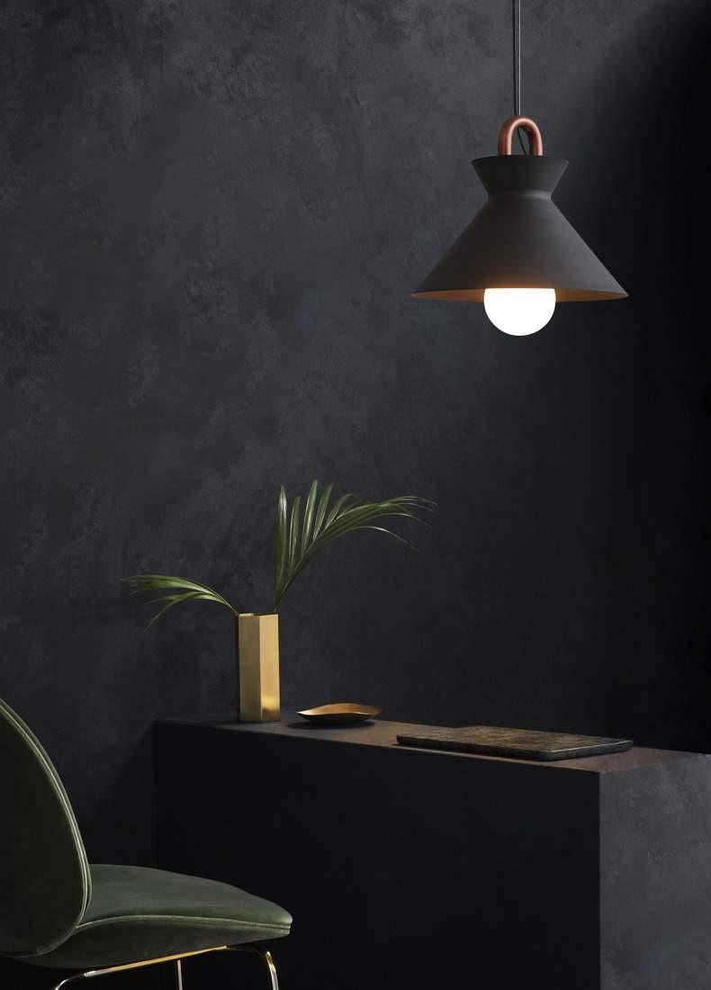 Coil Ceiling Pendant Light | Metal & Glass | Black and White