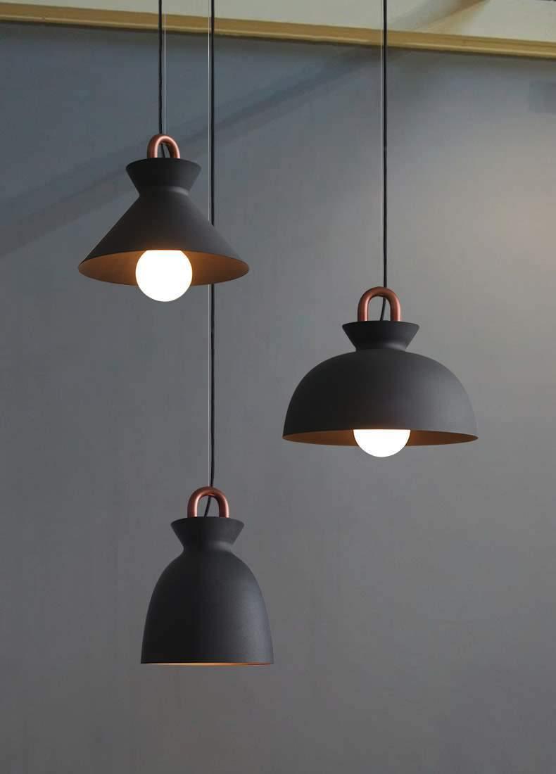 Coil Ceiling Pendant Light | Metal & Glass | Black and White