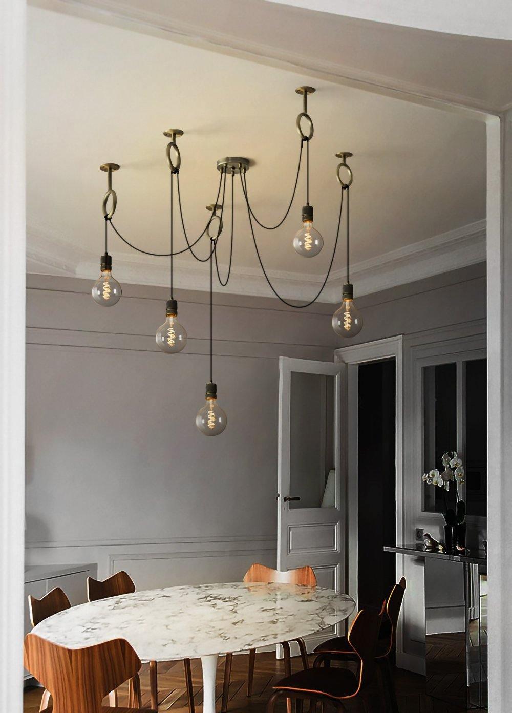 Industrial Spider Chandelier | Handcrafted Metal | Copper Finish | 3, 5, or 8 Heads
