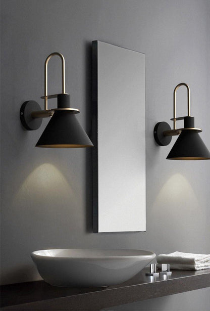 Nordic Metal Wall Sconce | Iron | Black, Pink, White, Green, Grey, Yellow