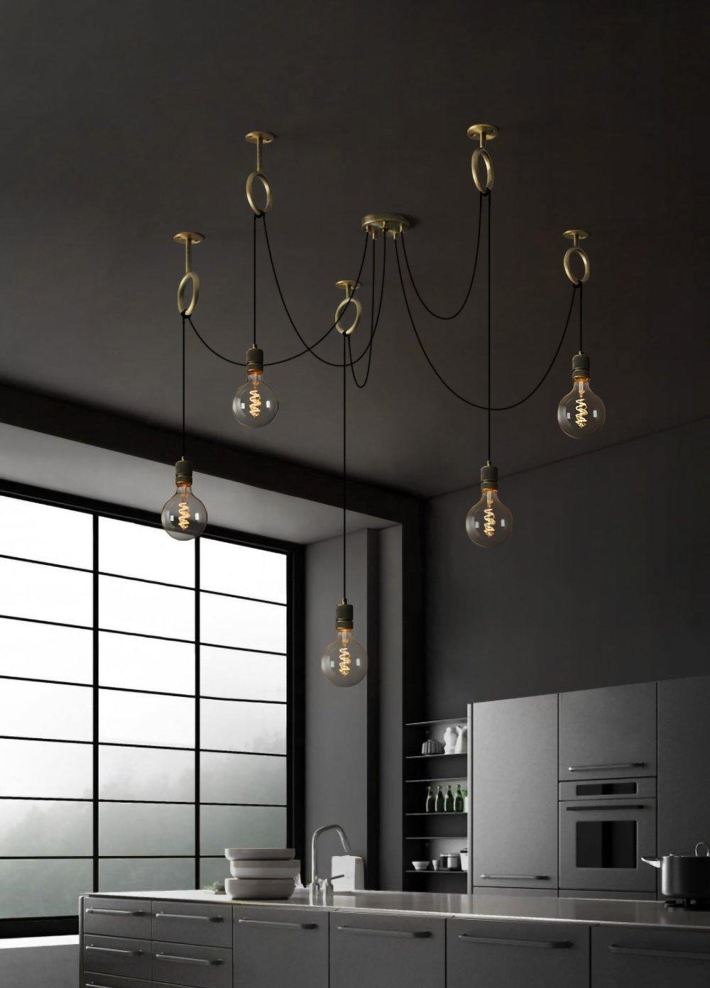 Industrial Spider Chandelier | Handcrafted Metal | Copper Finish | 3, 5, or 8 Heads