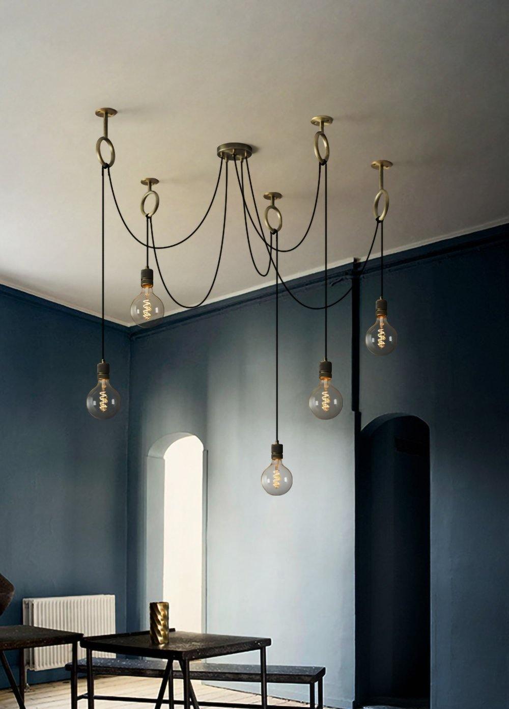 Industrial Spider Chandelier | Handcrafted Metal | Copper Finish | 3, 5, or 8 Heads