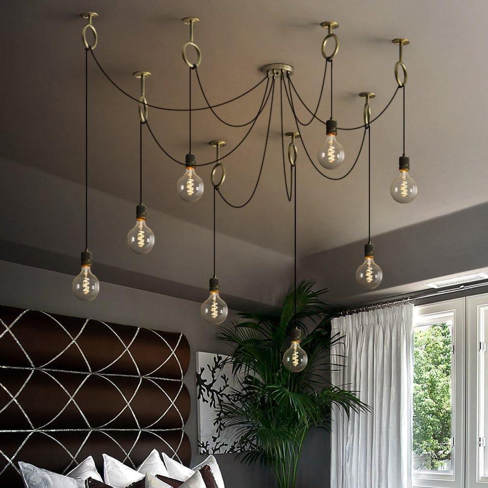 Industrial Spider Chandelier | Handcrafted Metal | Copper Finish | 3, 5, or 8 Heads