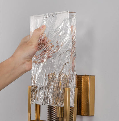 Ice Crystal Wall Lamp | Crystal Glass | Brass Finish
