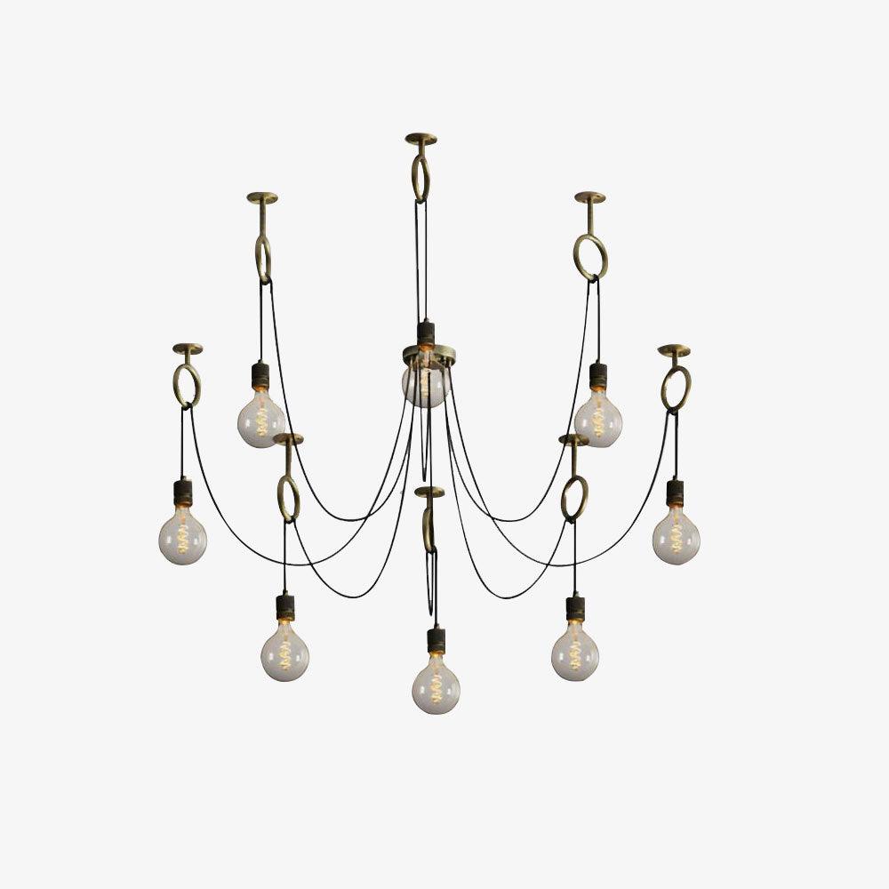 Industrial Spider Chandelier | Handcrafted Metal | Copper Finish | 3, 5, or 8 Heads