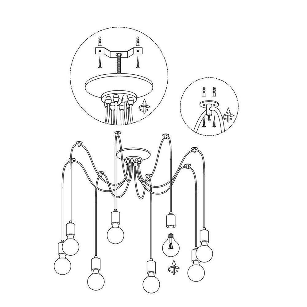 Spider Ceiling Chandelier | Metal | Adjustable Height, 5-15 Heads
