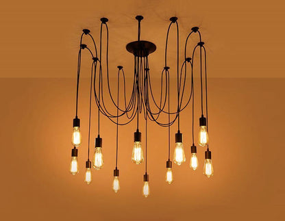 Spider Ceiling Chandelier | Metal | Adjustable Height, 5-15 Heads