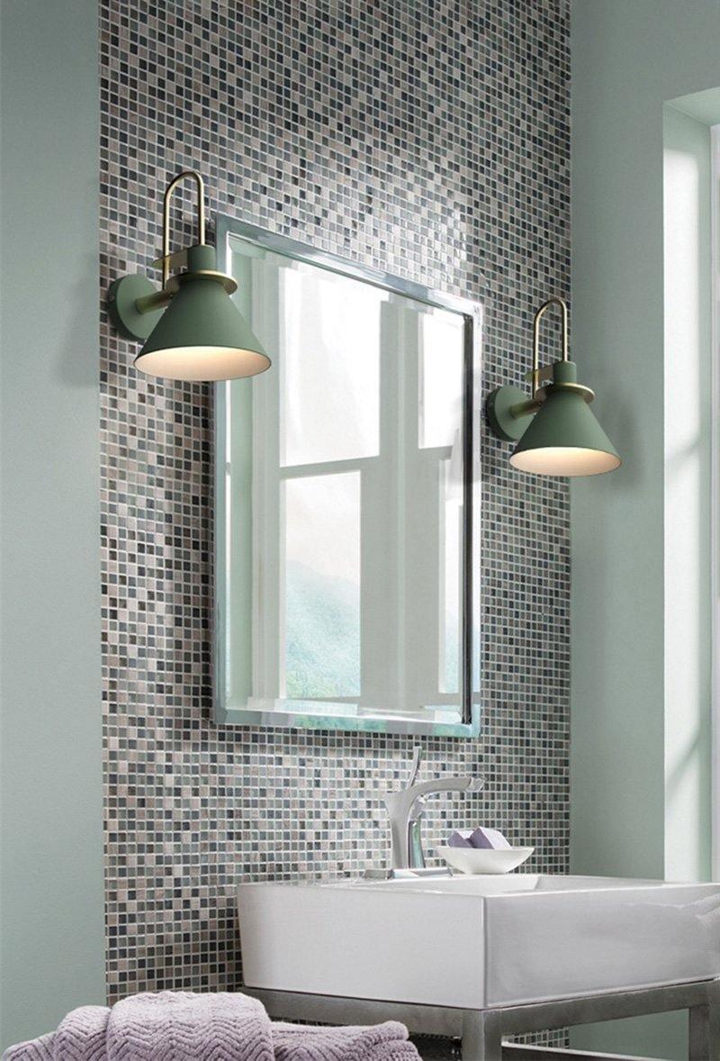 Nordic Metal Wall Sconce | Iron | Black, Pink, White, Green, Grey, Yellow