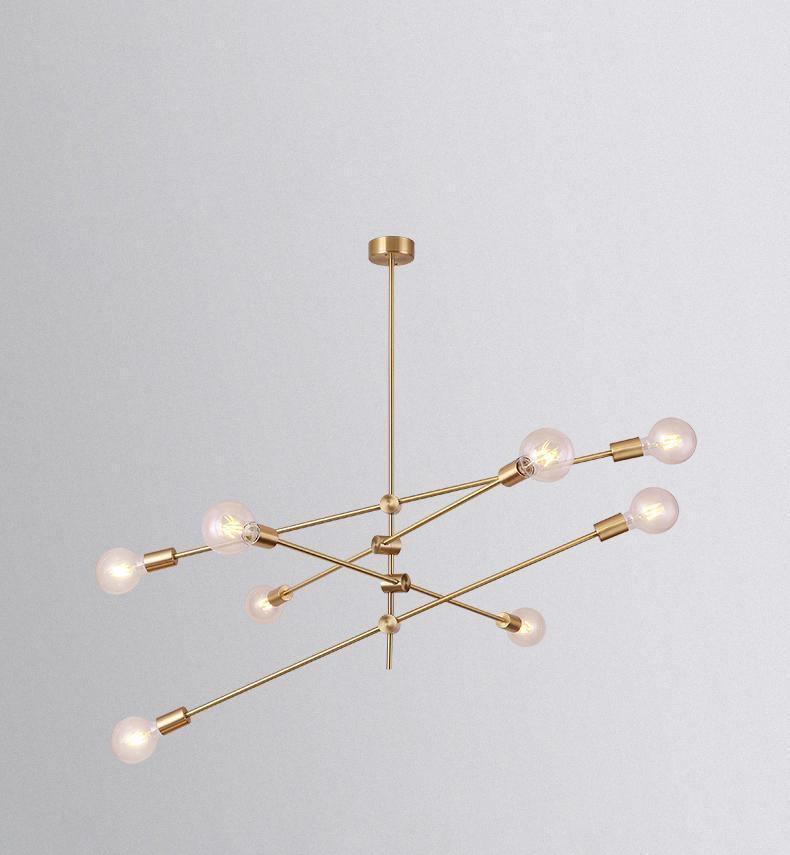 Mobile Chandelier | Patinated Brass & Opaline Glass | Black Finish