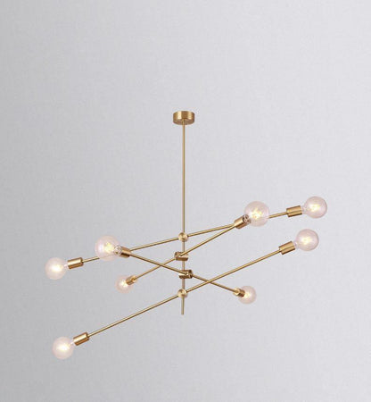 Mobile Chandelier | Patinated Brass & Opaline Glass | Black Finish