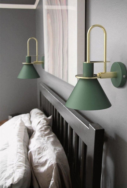 Nordic Metal Wall Sconce | Iron | Black, Pink, White, Green, Grey, Yellow
