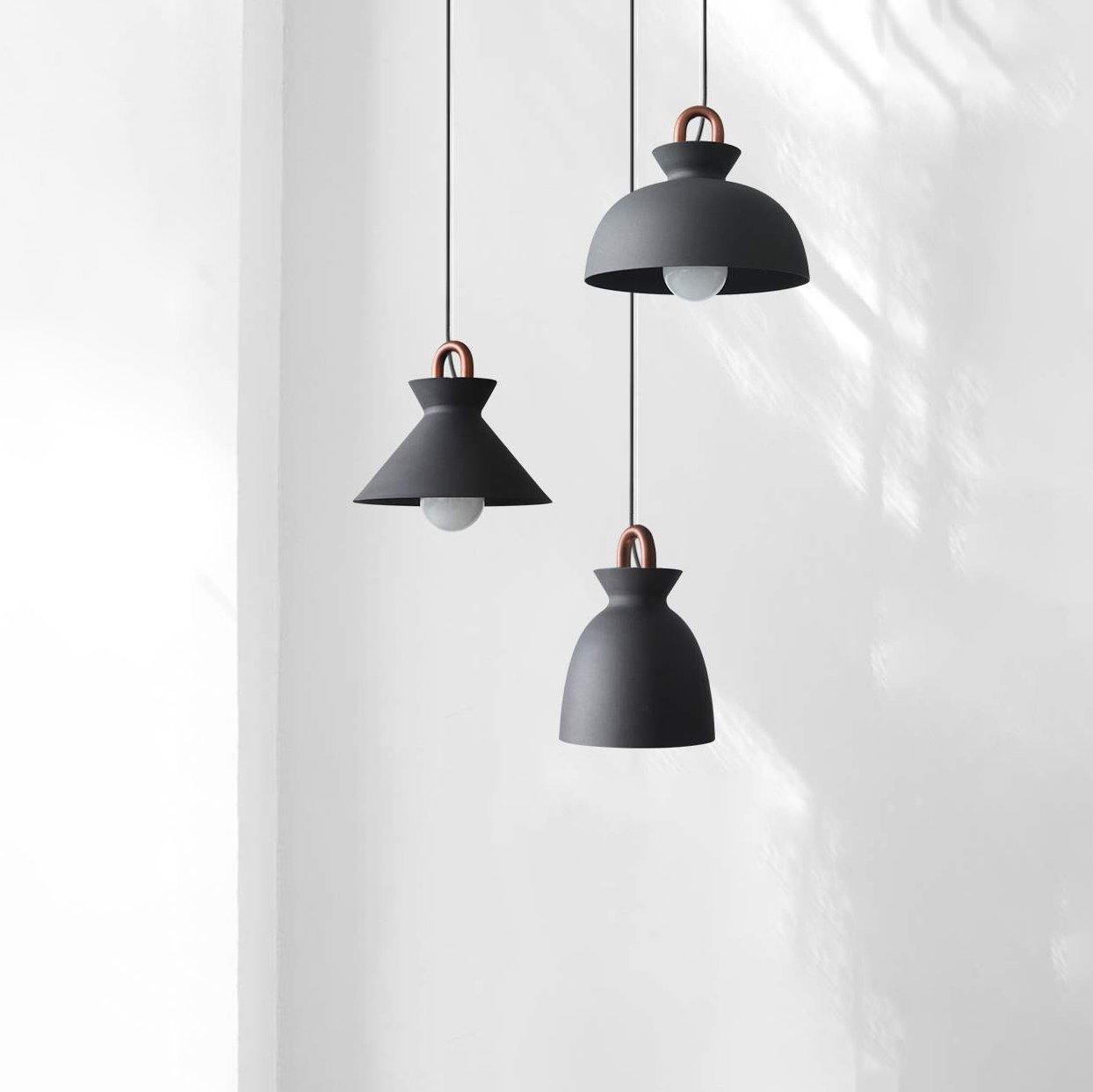 Coil Ceiling Pendant Light | Metal & Glass | Black and White