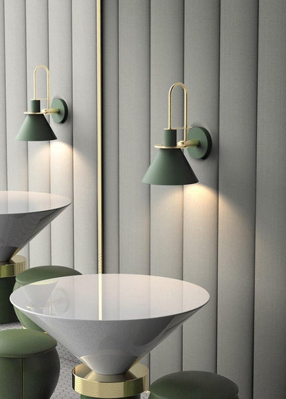 Nordic Metal Wall Sconce | Iron | Black, Pink, White, Green, Grey, Yellow