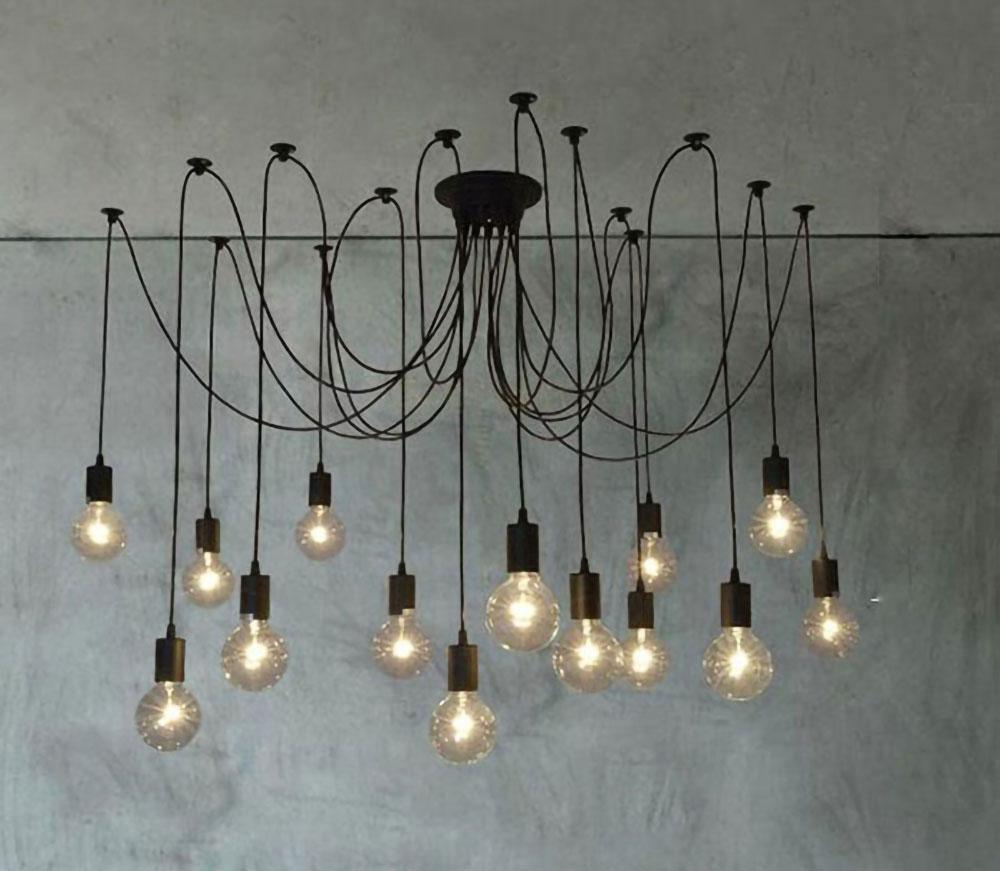 Spider Ceiling Chandelier | Metal | Adjustable Height, 5-15 Heads