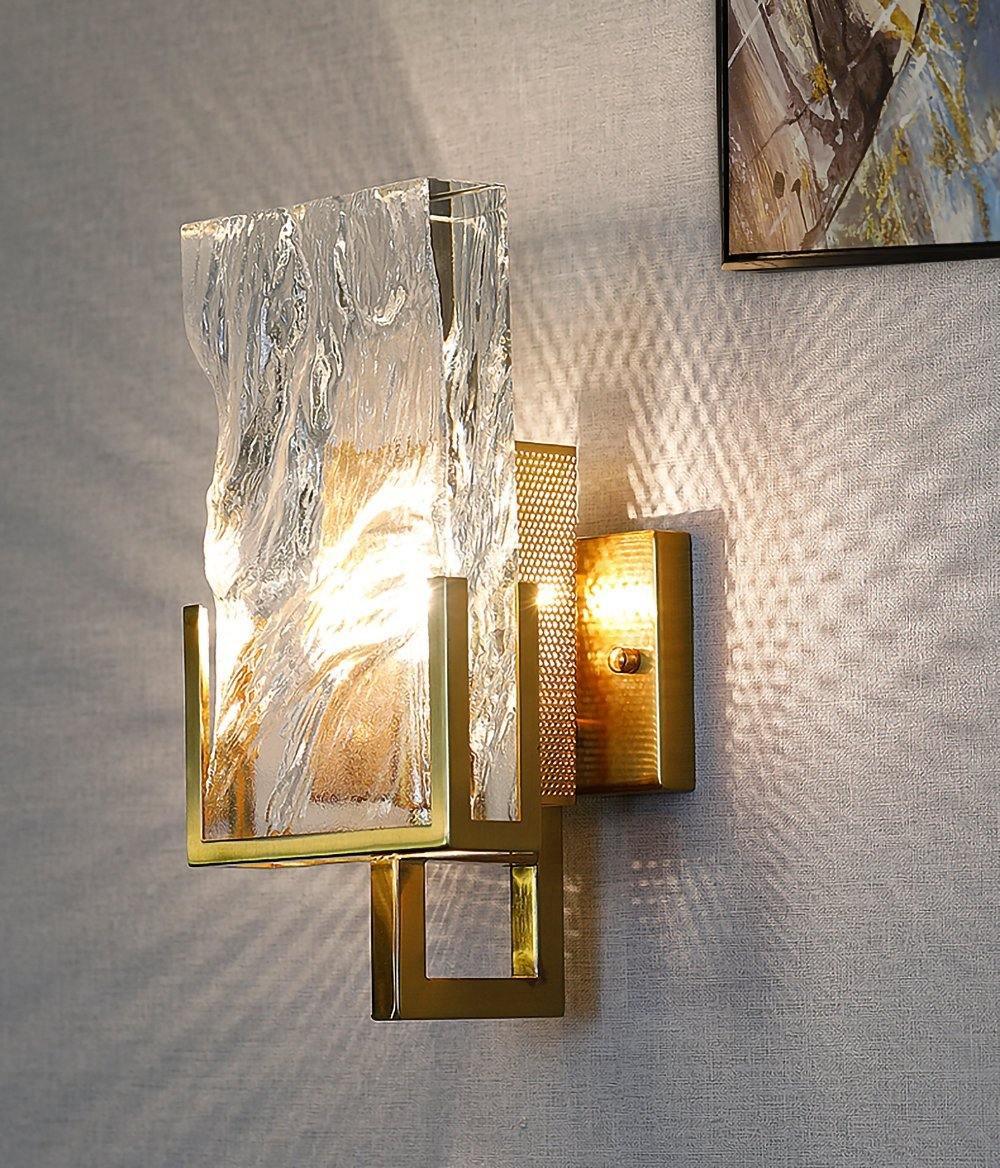 Ice Crystal Wall Lamp | Crystal Glass | Brass Finish
