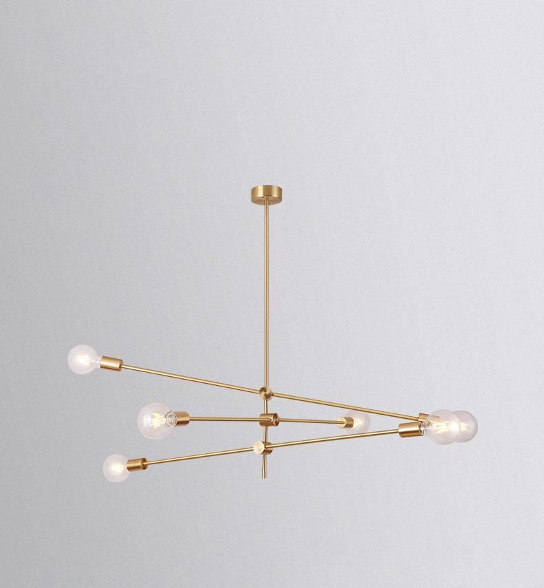 Mobile Chandelier | Patinated Brass & Opaline Glass | Black Finish