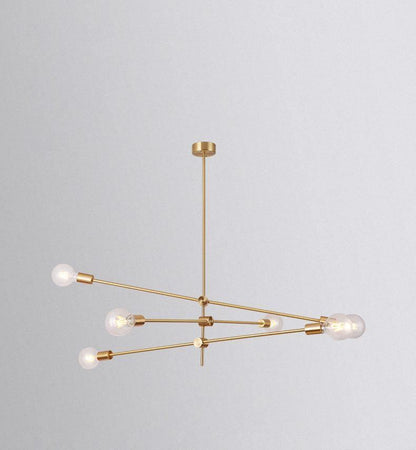 Mobile Chandelier | Patinated Brass & Opaline Glass | Black Finish