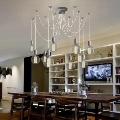 Spider Ceiling Chandelier | Metal | Adjustable Height, 5-15 Heads