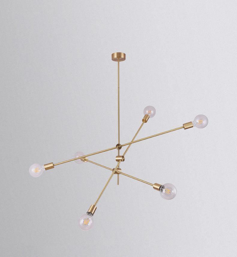 Mobile Chandelier | Patinated Brass & Opaline Glass | Black Finish
