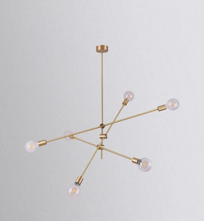 Mobile Chandelier | Patinated Brass & Opaline Glass | Black Finish