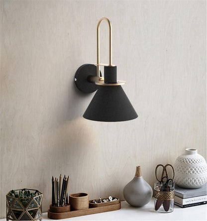 Nordic Metal Wall Sconce | Iron | Black, Pink, White, Green, Grey, Yellow