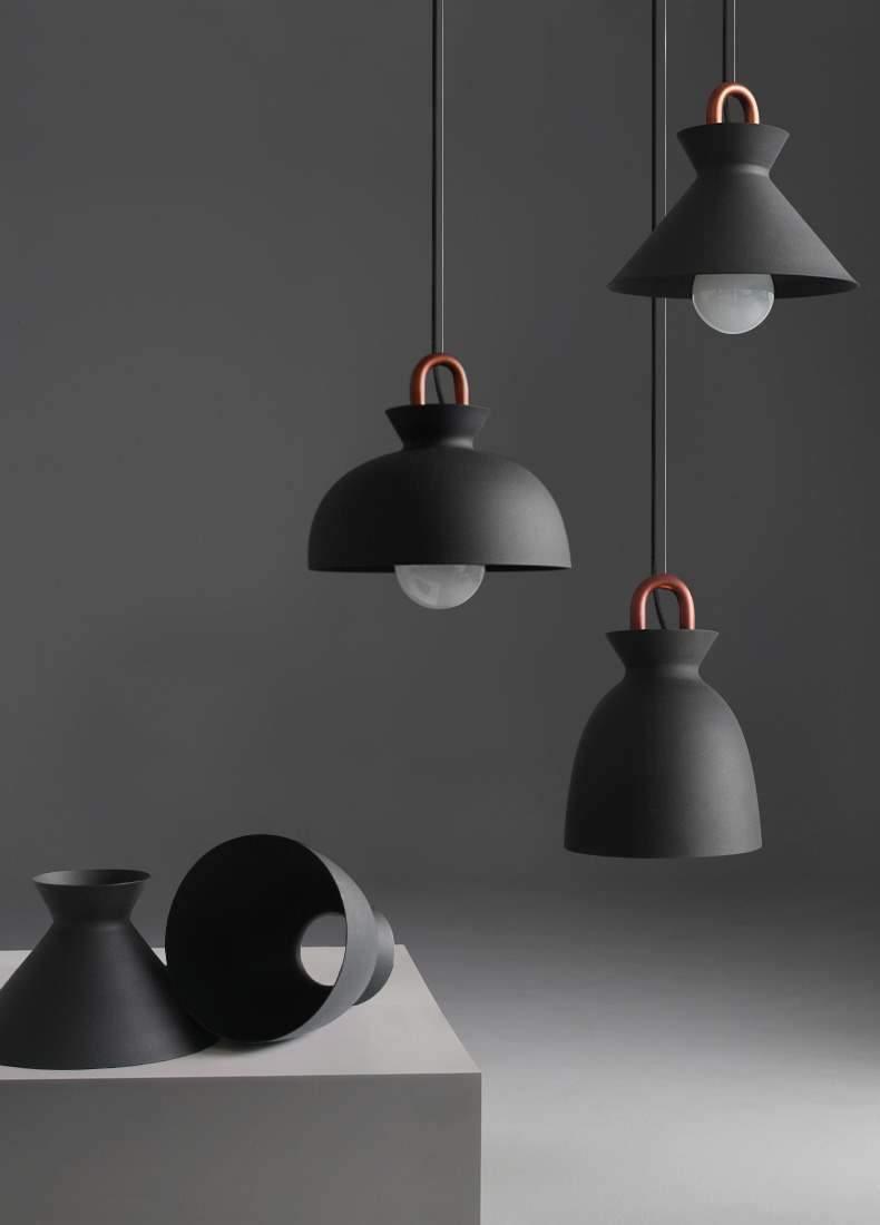 Coil Ceiling Pendant Light | Metal & Glass | Black and White