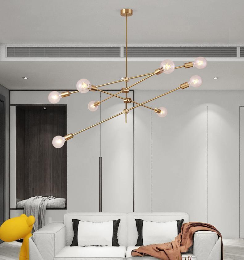 Mobile Chandelier | Patinated Brass & Opaline Glass | Black Finish