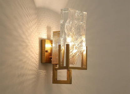 Ice Crystal Wall Lamp | Crystal Glass | Brass Finish