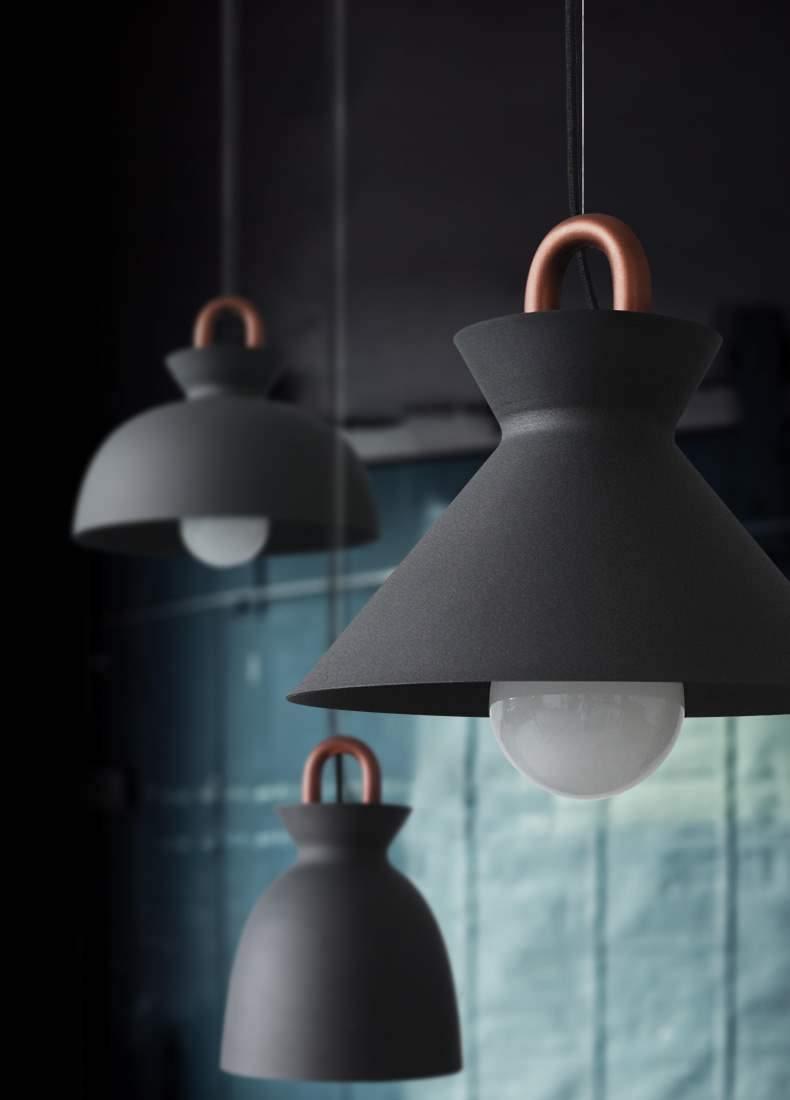Coil Ceiling Pendant Light | Metal & Glass | Black and White